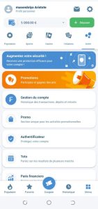 la gestion de compte 1xbet